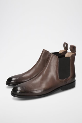 Bottines Chelsea en croûte de cuir Susan - Taupe