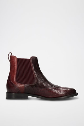 Bottines Chelsea en cuir Selina - Violet et bordeaux