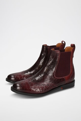 Bottines Chelsea en cuir Selina - Violet et bordeaux