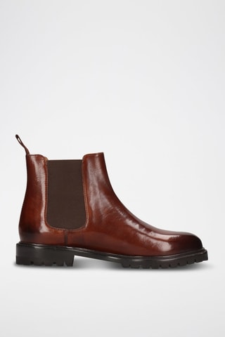 Bottines Chelsea en cuir verni Regine - Marron