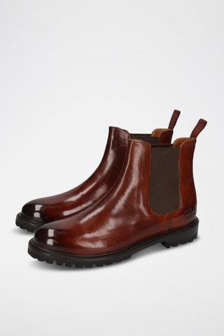 Bottines Chelsea en cuir verni Regine - Marron