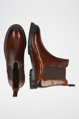 Bottines Chelsea en cuir verni Regine - Marron