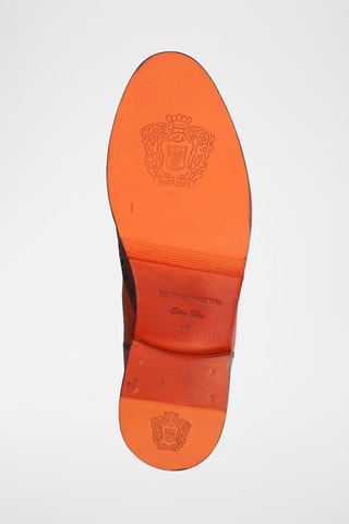 Bottines Chelsea en croûte de cuir Selina - Orange et marron foncé