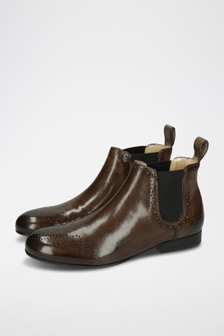 Bottines Chelsea en cuir Sally - Marron