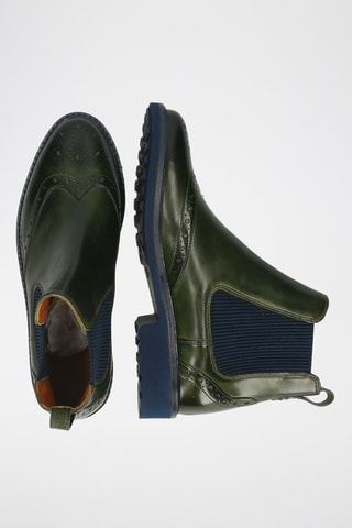 Bottines Chelsea en croûte de cuir Selina - Vert foncé