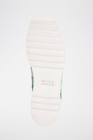 Baskets en croûte de cuir Hadrian - Blanc et vert clair