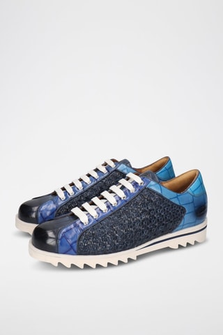 Baskets en cuir Hadrian 4 - Bleu marine