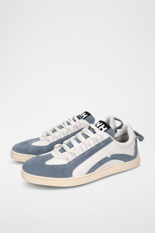 Baskets en cuir Jaxson - Bleu gris et blanc