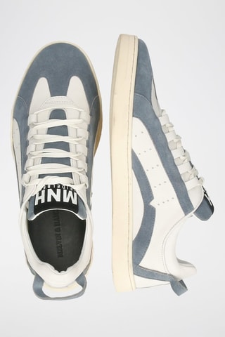 Baskets en cuir Jaxson - Bleu gris et blanc