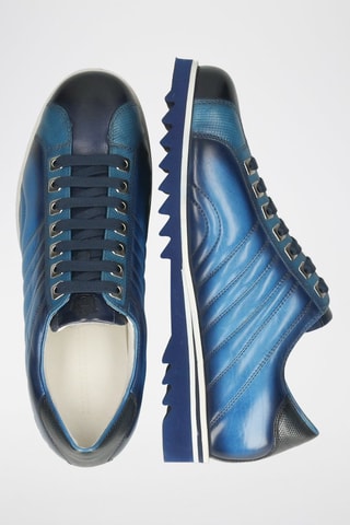 Baskets en cuir Hadrian - Bleu marine et bleu électrique