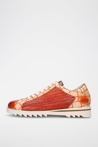 Baskets en cuir Hadrian - Blanc et orange