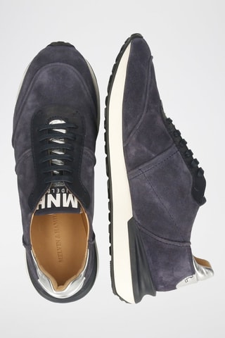 Baskets en cuir nappa Rocco - Bleu marine