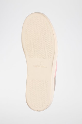 Baskets en cuir et nubuck Amira - Rose poudré et beige