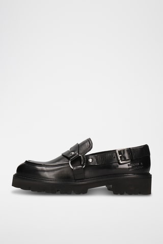Mocassins plateformes en cuir Regine - Noir