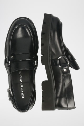 Mocassins plateformes en cuir Regine - Noir