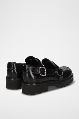 Mocassins plateformes en cuir Regine - Noir