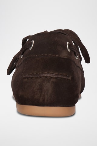 Chaussures bateau en nubuck Olga - Marron foncé