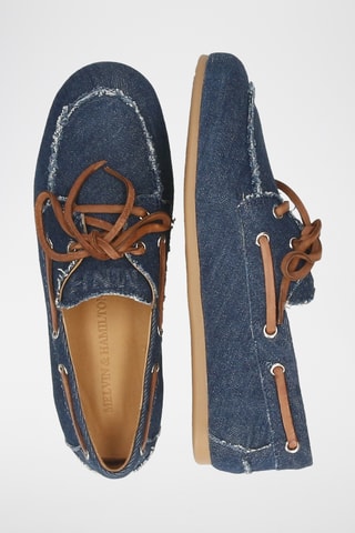 Chaussures bateau en jean Olga - Bleu marine