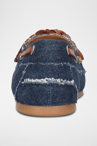 Chaussures bateau en jean Olga - Bleu marine