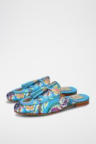 Mules Scarlett - Turquoise et rouge