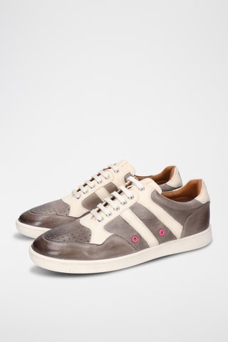 Baskets en cuir Rocky - Gris et écru