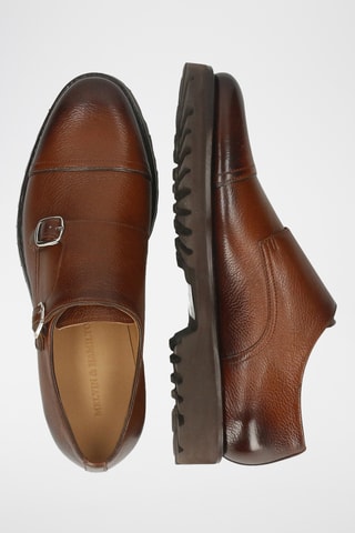 Derbys à boucles plateformes en cuir Corentin - Camel