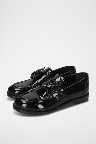 Mocassins en cuir verni Valeska - Noir - VISUS A MODIFIER