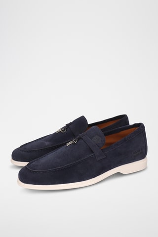 Mocassins en nubuck Earl - Bleu marine