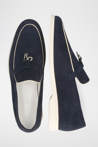 Mocassins en cuir de chèvre  Earl - Bleu marine