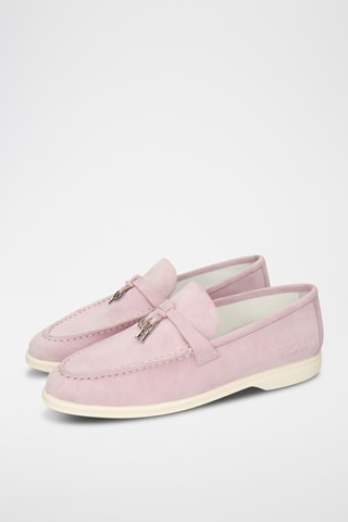 Mocassins en cuir de chèvre nubuck Adley - Rose