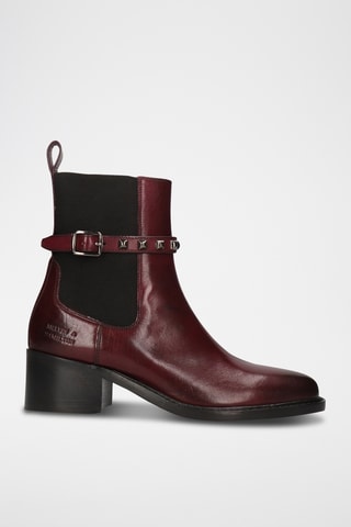 Bottines Chelsea en cuir Hadley - Bordeaux  - VISUS A MODIFIER