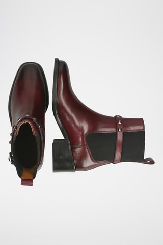 Bottines Chelsea en cuir Hadley - Bordeaux  - VISUS A MODIFIER