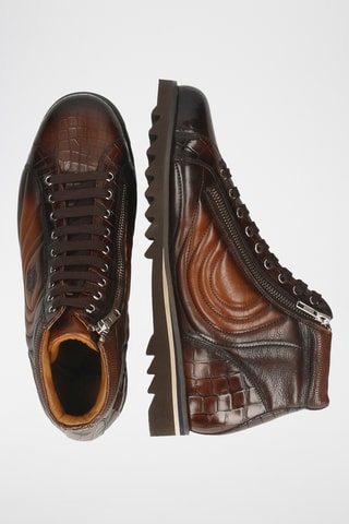 Baskets montantes en cuir Hadrian - Bordeaux