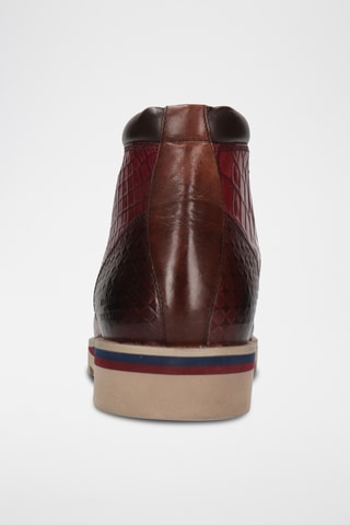 Baskets montantes en cuir Hadrian - Marron et rouge