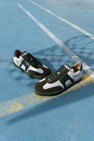 Baskets en cuir Jaxson - Vert foncé