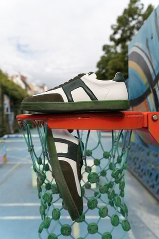 Baskets en cuir Jaxson - Vert foncé