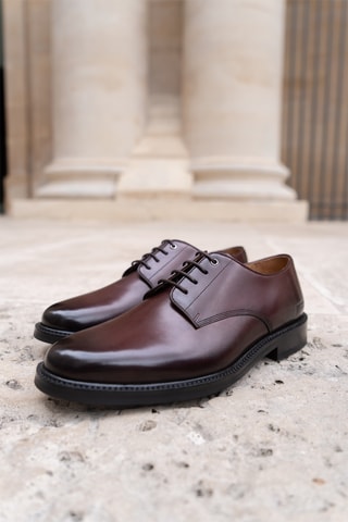 Derbys en croûte de cuir Winston - Bordeaux