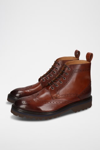 Boots en cuir verni Matthew - Marron clair