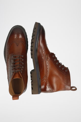 Boots en cuir verni Matthew - Marron clair