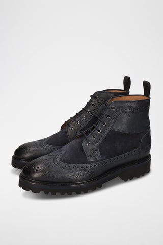 Boots en cuir Matthew - Bleu marine