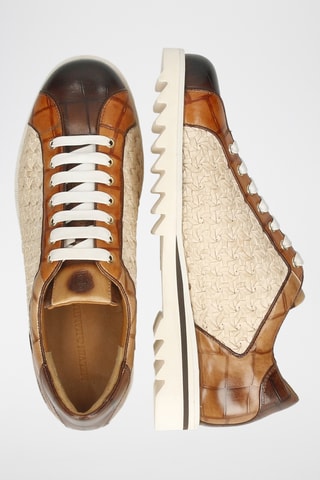 Baskets en cuir Hadrian - Marron et écru 