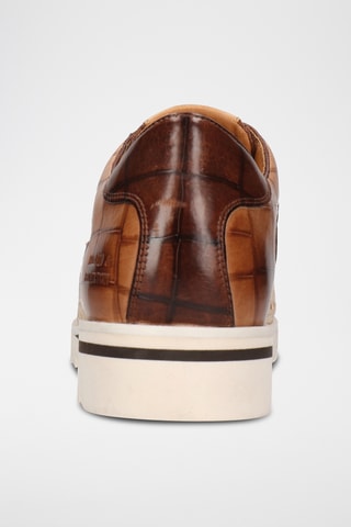 Baskets en cuir Hadrian - Marron et écru 