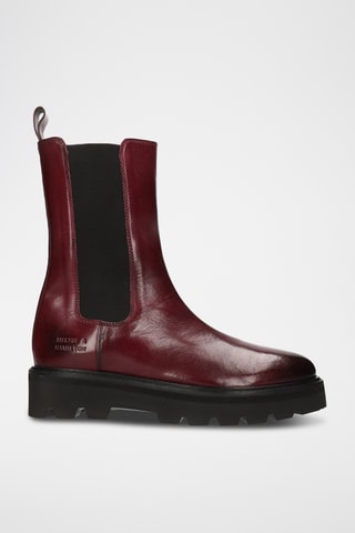 Bottines Cheslea en cuir verni Leonie - Bordeaux