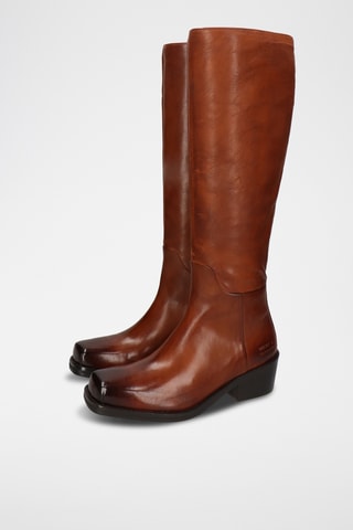 Bottes en cuir Shelby - Marron et noir