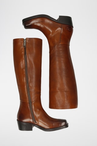 Bottes en cuir Shelby - Marron et noir