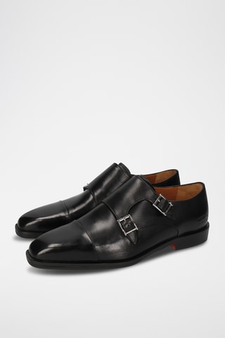 Derbys à boucles en croûte de cuir Stefano - Noir