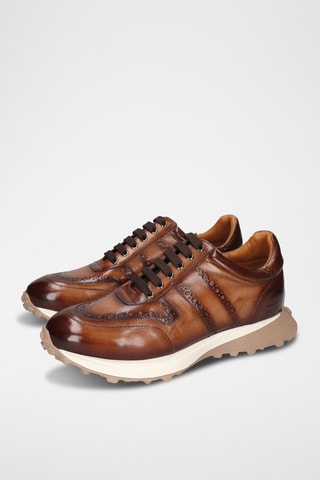 Baskets en cuir nappa Richmond - Marron