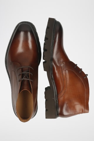 Boots en croûte de cuir verni Felix - Marron