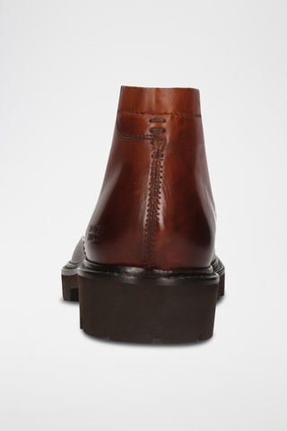 Boots en croûte de cuir verni Felix - Marron