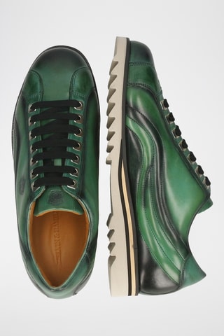 Baskets en croûte de cuir verni Hadrian - Vert clair